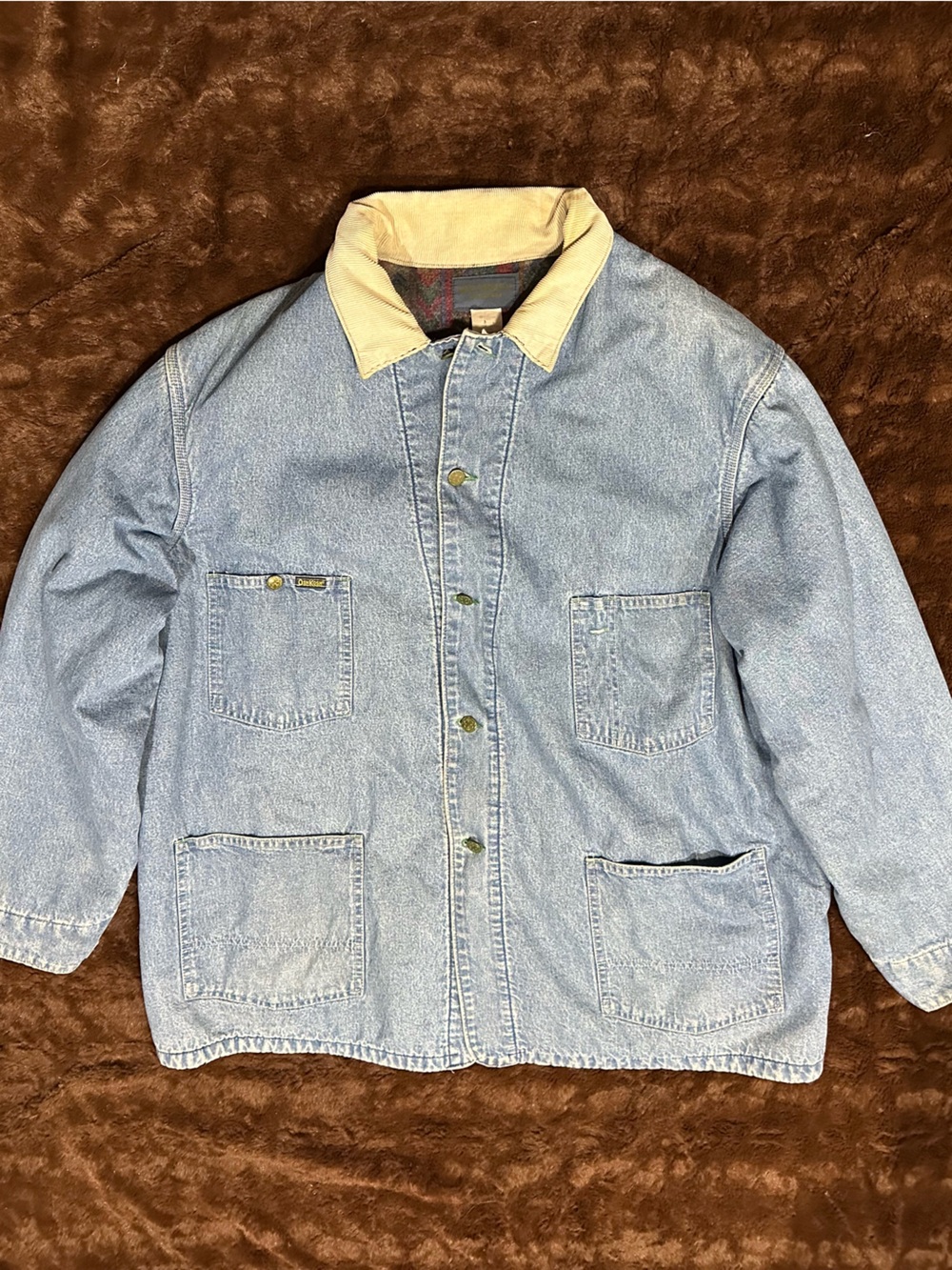 Vintage Oshkosh B’Gosh Denim Aztec Southwest Pattern Lined Chore Jacket